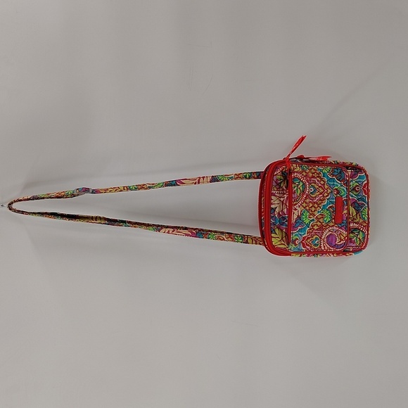 Vera Bradley Paisley In Paradise Crossbody Bag Multiple Pockets Adjustable Strap - Picture 8 of 10